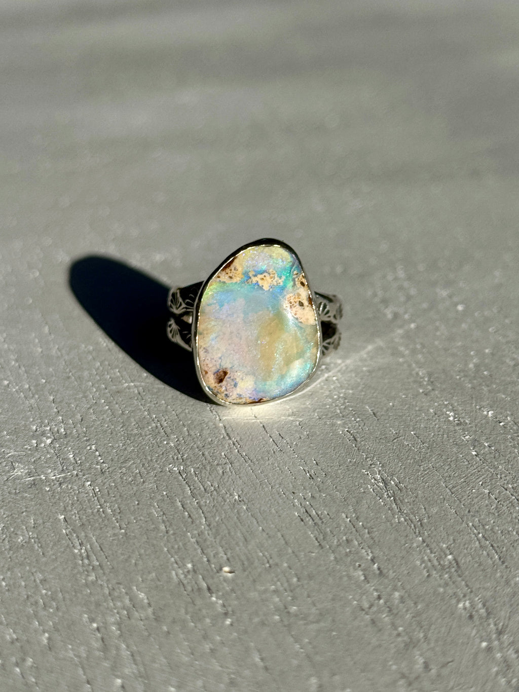 Boulder Pipe Opal Ring