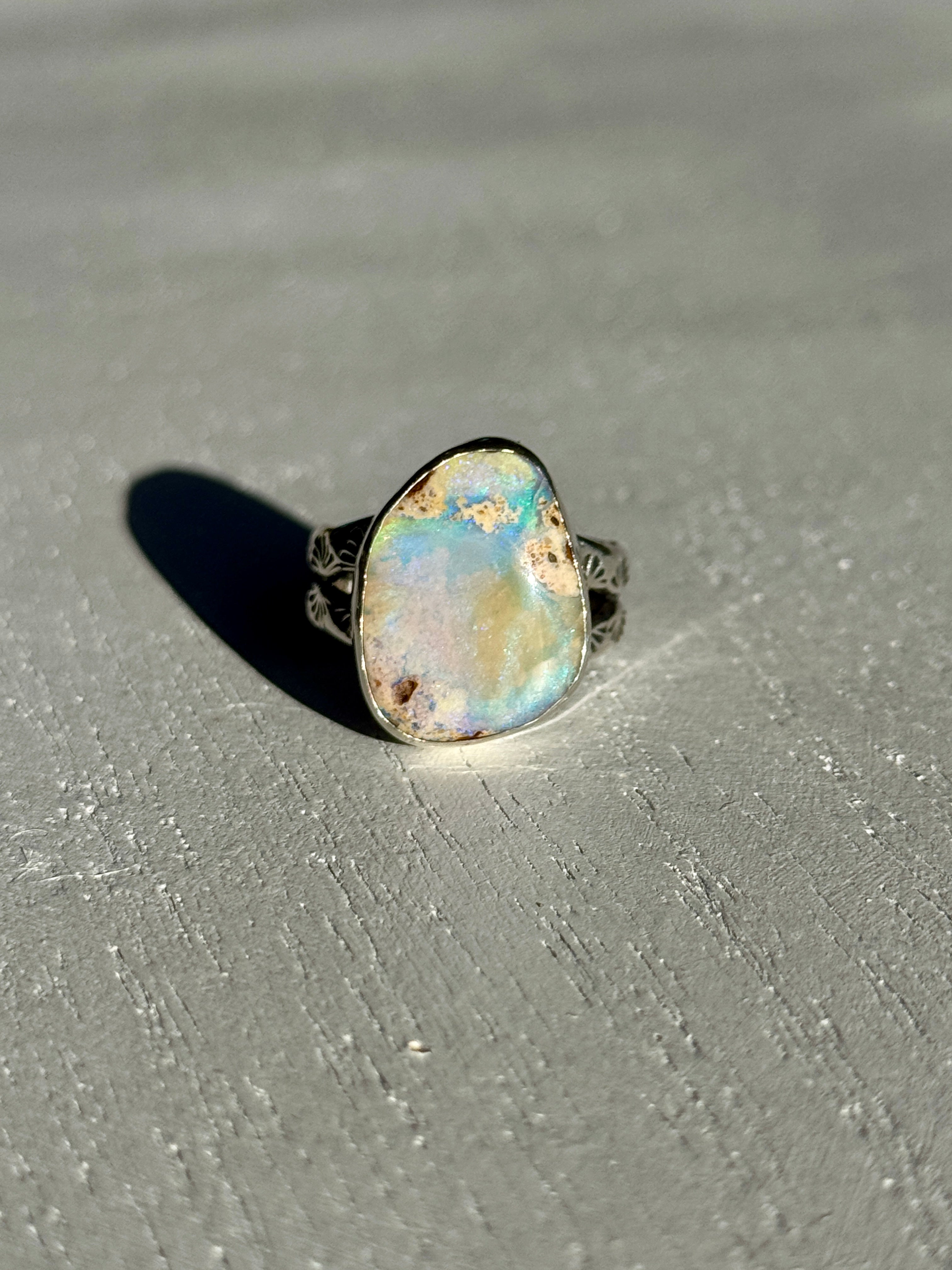 Boulder Pipe Opal Ring